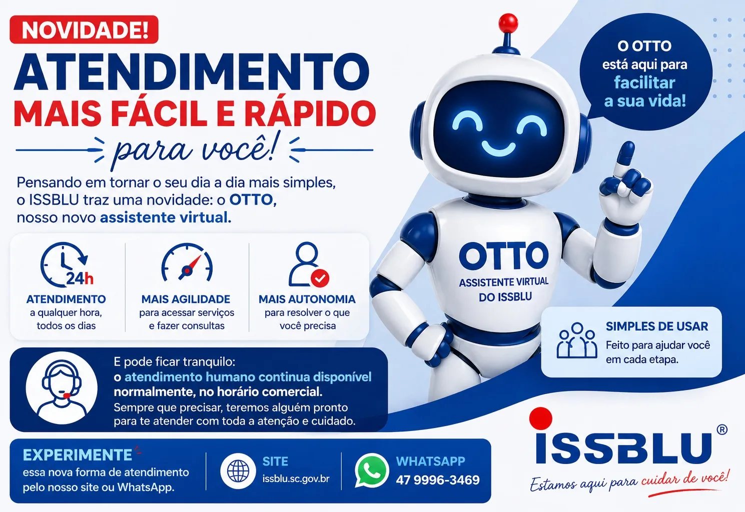 ISSBLU apresenta OTTO, novo assistente virtual do Instituto